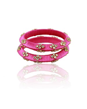 Magenta Silk Thread Bangle Kada